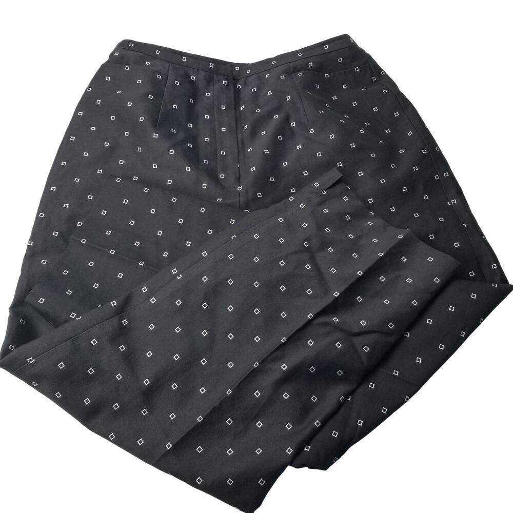 Talbots Black White Mini Square Pants Lined Size 10 Mint Excellent